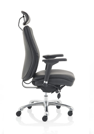 Domino High Back Black Posture Chair With Arms And Headrest PO000065 9