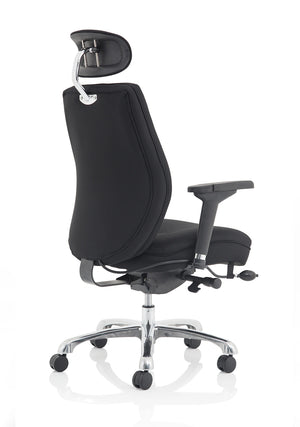 Domino High Back Black Posture Chair With Arms And Headrest PO000066 10