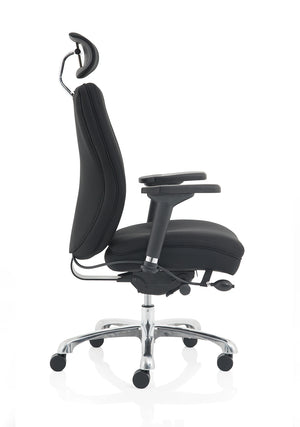 Domino High Back Black Posture Chair With Arms And Headrest PO000066 11