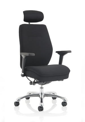 Domino High Back Black Posture Chair With Arms And Headrest PO000066 12