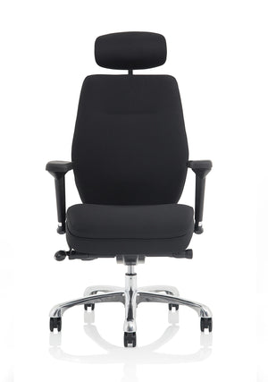 Domino High Back Black Posture Chair With Arms And Headrest PO000066 15