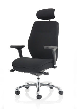 Domino High Back Black Posture Chair With Arms And Headrest PO000066 6