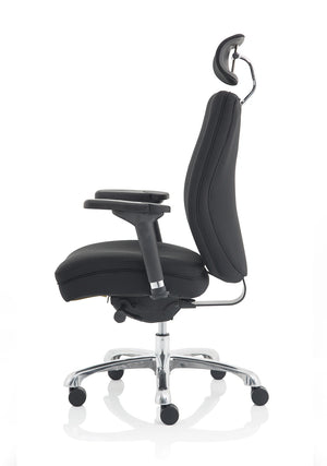 Domino High Back Black Posture Chair With Arms And Headrest PO000066 7