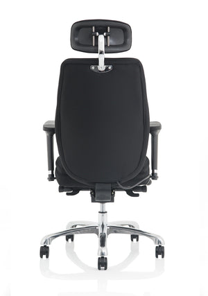 Domino High Back Black Posture Chair With Arms And Headrest PO000066 9