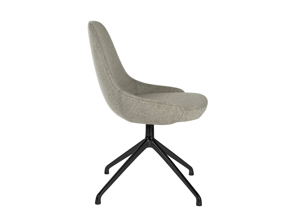 Downtown Soft Seating Office Chair With Grey Finish And Black Metal 4 Star Base
