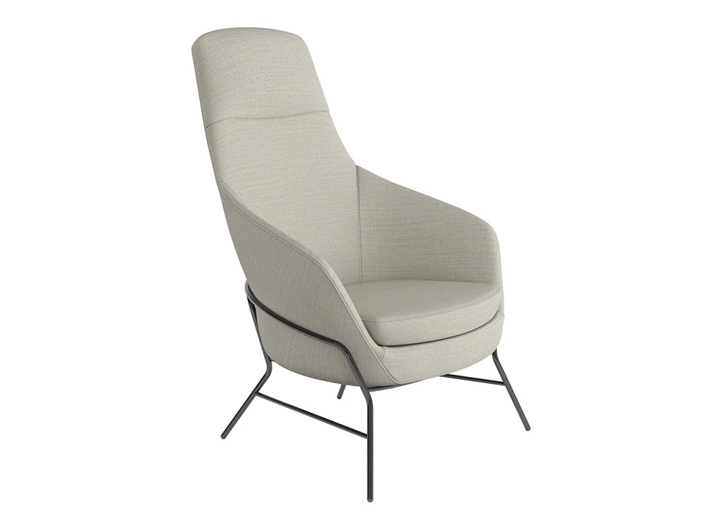 Drive Soft Seating Office High Back Chairs With White Upholstered Finish And Four Metal Legs 