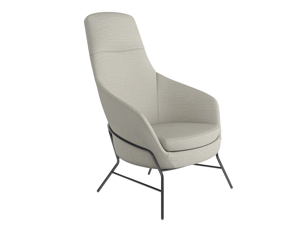 Drive Soft Seating Office High Back Chairs With White Upholstered Finish And Four Metal Legs