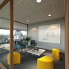 Drop Soft Seating Modular Pouffe in Yellow with Blue Armchairs