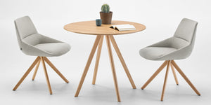 Duna Xs Chair With 4 Wooden Legs With Round Table