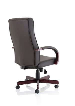 Chesterfield Executive Chair Brown Leather With Arms Image 8