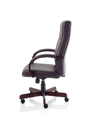Chesterfield Executive Chair Burgundy Leather With Arms Image 4
