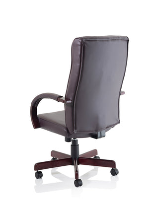Chesterfield Executive Chair Burgundy Leather With Arms Image 7