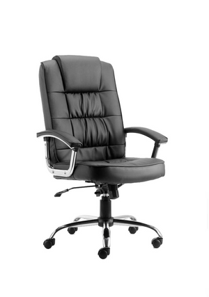 Moore Deluxe Executive Chair Black Leather With Arms Image 2