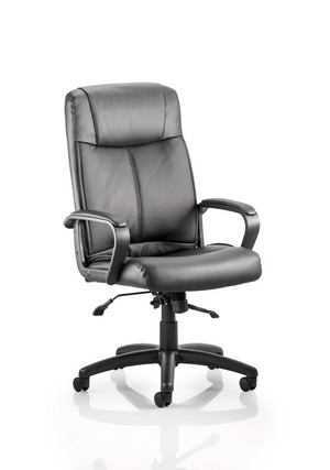 Plaza Executive Chair Black Soft Bonded Leather With Arms Image 2