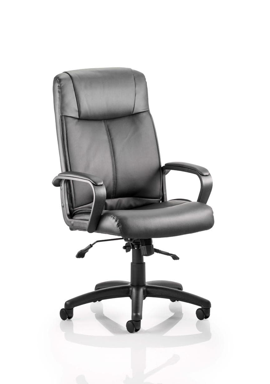 Plaza Executive Chair Black Soft Bonded Leather With Arms