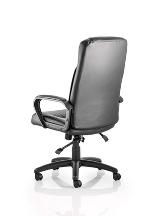 Plaza Executive Chair Black Soft Bonded Leather With Arms Image 3