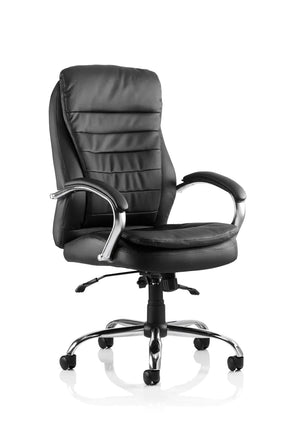 Rocky Executive Chair Black Leather High Back With Arms