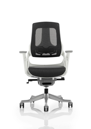 Zure Executive Chair White Shell Charcoal Mesh With Arms Image 5