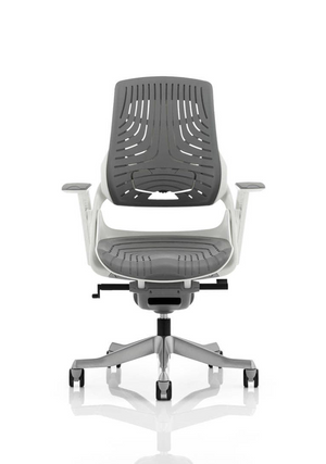 Zure Executive Chair White Shell Elastomer Gel Grey With Arms Image 4