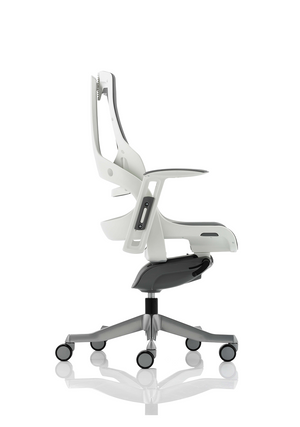 Zure Executive Chair White Shell Elastomer Gel Grey With Arms Image 6