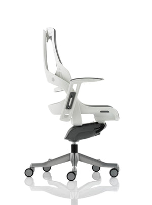 Zure Executive Chair White Shell Elastomer Gel Grey With Arms Image 8