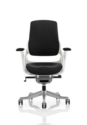Zure Executive Chair White Shell Black Fabric With Arms Image 3