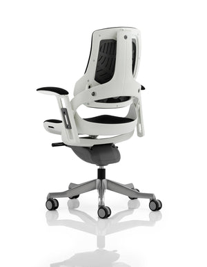 Zure Executive Chair White Shell Black Fabric With Arms Image 6