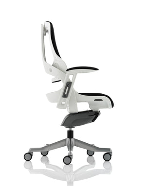 Zure Executive Chair White Shell Black Fabric With Arms Image 5