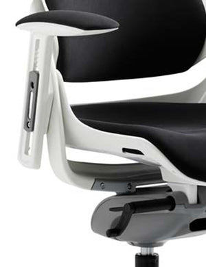 Zure Executive Chair White Shell Black Fabric With Arms Image 4