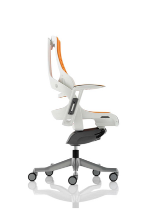 Zure Executive Chair White Shell Elastomer Gel Orange With Arms Image 4