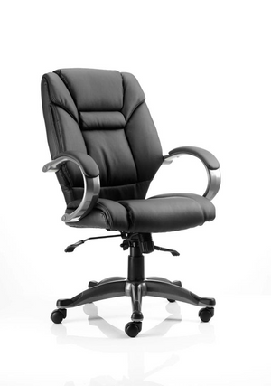 Galloway Executive Chair Black Leather With Arms Image 2