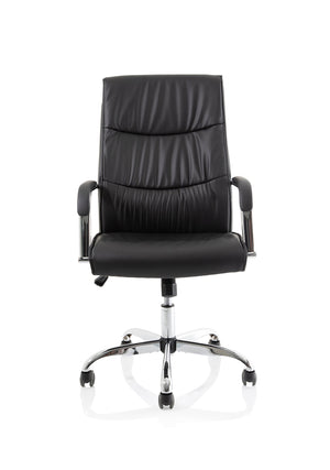 Carter Black Luxury Faux Leather Chair With Arms Image 3