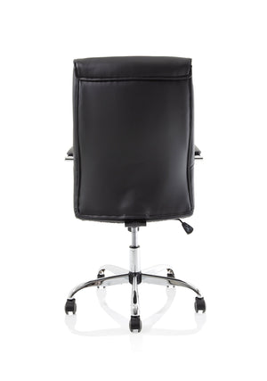 Carter Black Luxury Faux Leather Chair With Arms Image 7