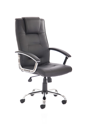 Thrift Executive Chair Black Soft Bonded Leather With Padded Arms Image 2