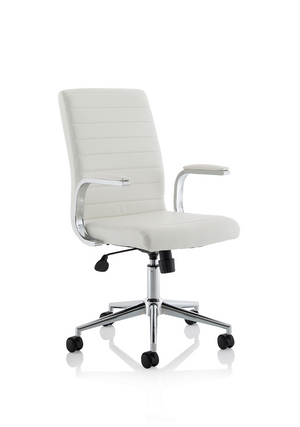 Ezra Executive White Leather Chair Image 3