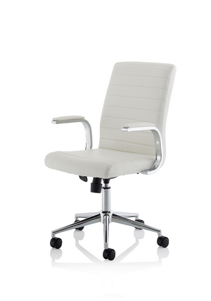 Ezra Executive White Leather Chair Image 5