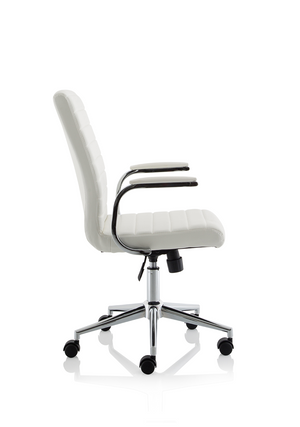 Ezra Executive White Leather Chair Image 17