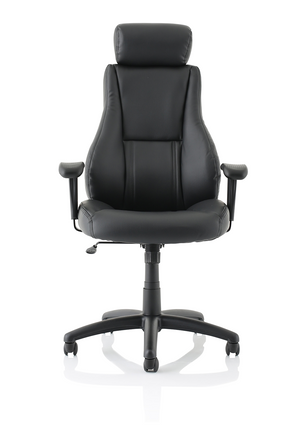 Winsor Black Leather Chair With Headrest Image 3