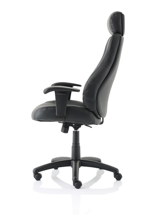 Winsor Black Leather Chair With Headrest Image 5