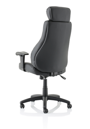 Winsor Black Leather Chair With Headrest Image 6
