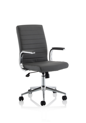 Ezra Executive Grey Leather Chair Image 2