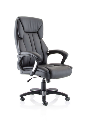 Stratford High Back Black Leather Look Chair Image 2