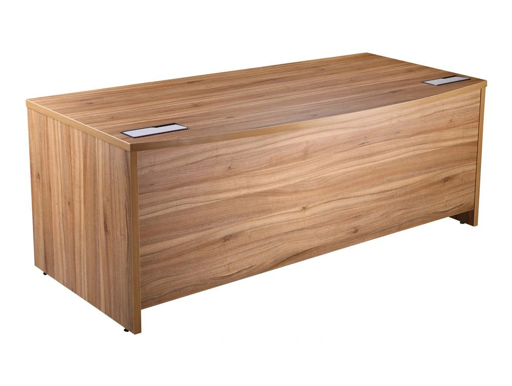EXEC 180W Elite Excecutive Desk with Bow front in Walnut 1800mm