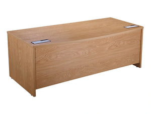 Exec 200O Elite Excecutive Desk With Bow Front In Oak 2000Mm