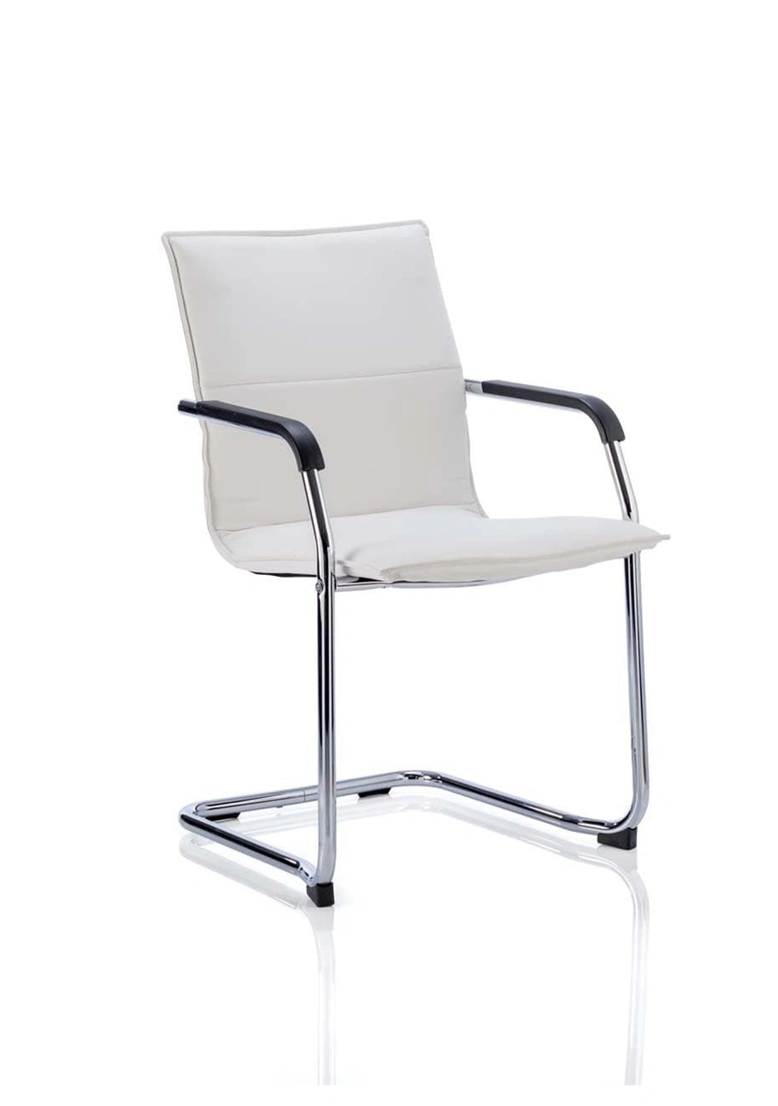 Echo Medium Back Leather Cantilever Visitor Chair With Arms BR000037 1