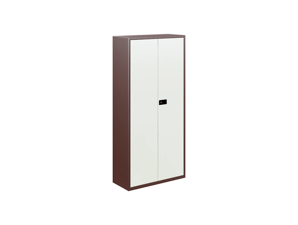 Economy Stationary Cupboards with 3 Shelves - Coffee and Cream