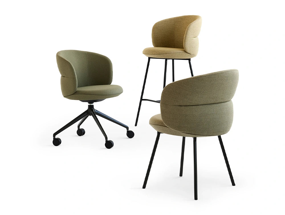 Ekori High Stool with Wooden Legs and Steel Footrest 3