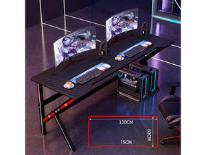 Eksa Lxw 61 Gaming Desk Black With Dual Computer Setup