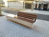 Ela Plus Rectangular Outdoor Bench in Two Toned Finish with Other Benches in Outdoor Setting 5