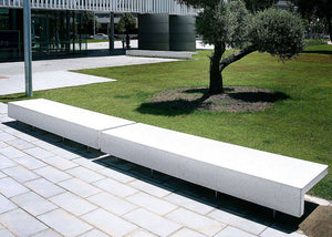 Ela Rectangular Outdoor Bench in Outdoor Setting